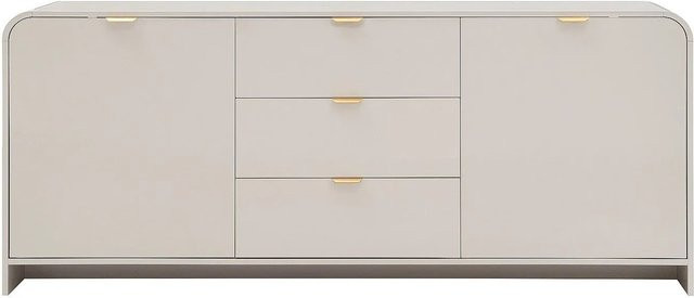 Sideboard Oralino von Vente-unique in Beige und Gold im Art Déco Stil, Breite: 180 cm - Bild 1