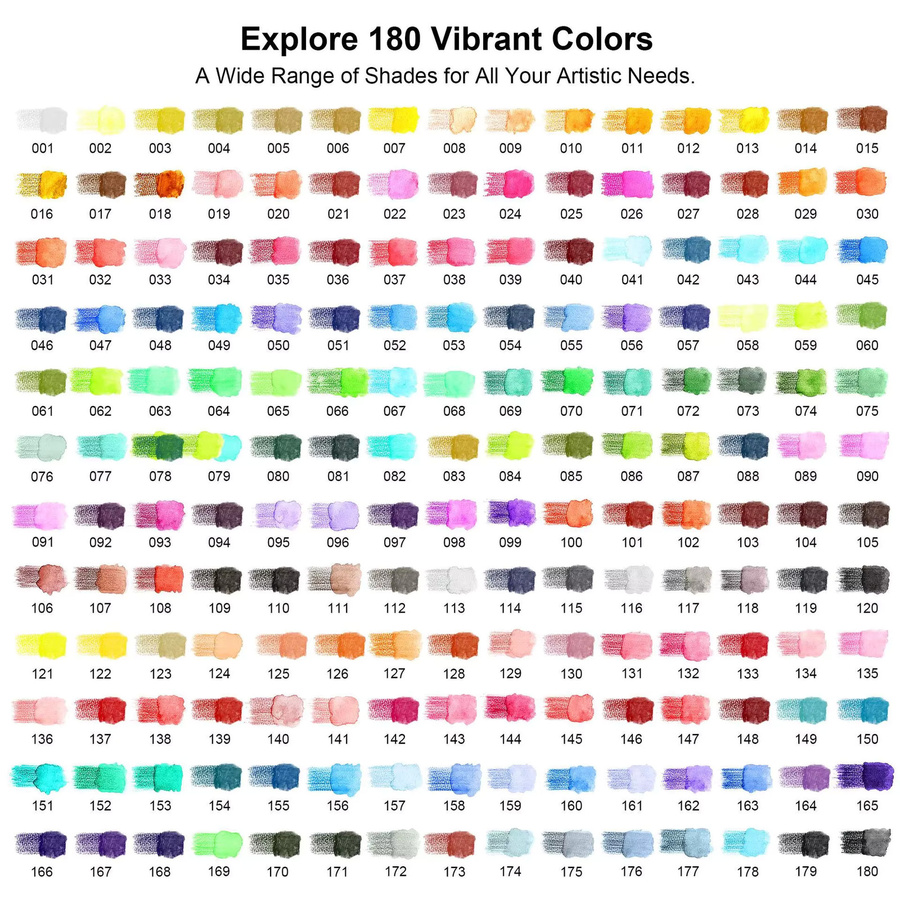 KALOUR Luxus-Eisenbox-Set mit 180 wasserlöslichen Buntstiften in Multicolour für Kunstzeichnen und Malen - Bild 3
