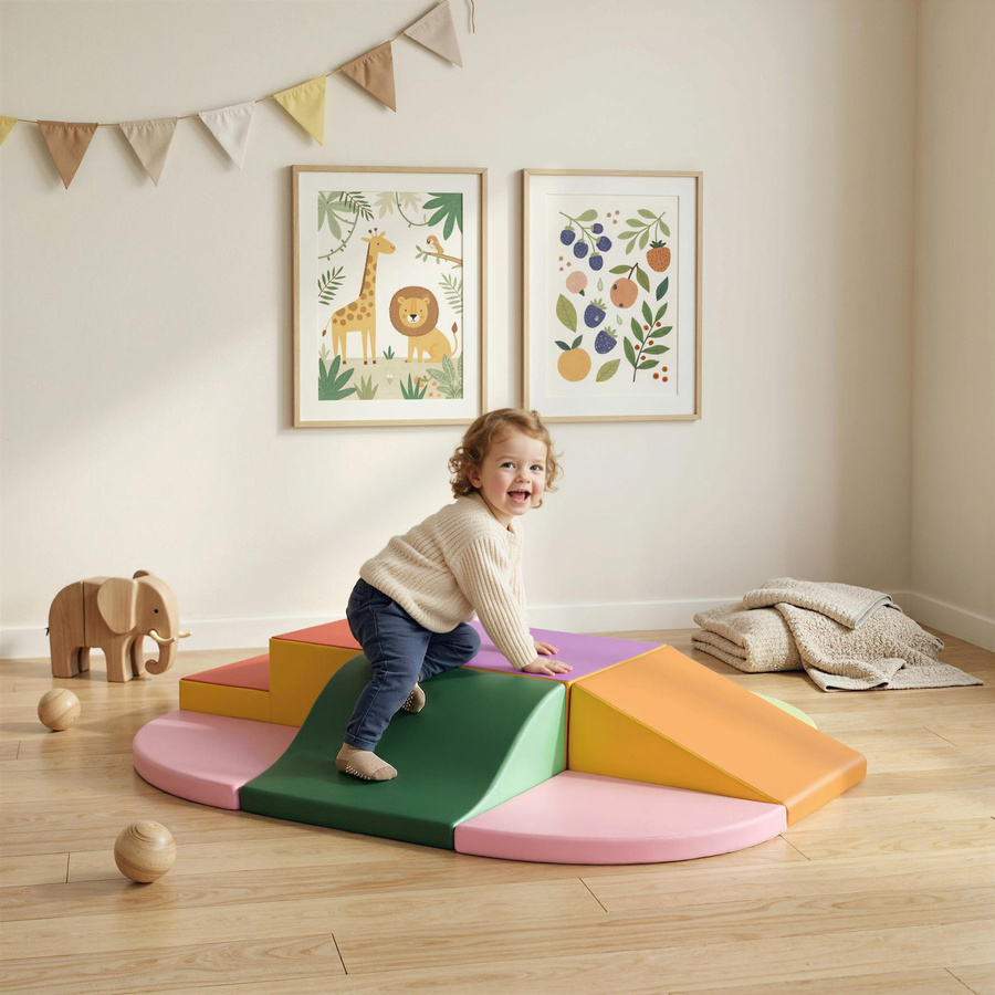 HOMCOM 6-tlg. Schaumstoff Bausteine Set für Kinder mit Klettverschluss in Bunt - Bild 2