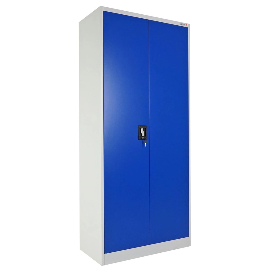 PROREGAL Elephant Flügeltürenschrank aus Stahl mit 2 Türen und 4 Ebenen, abschließbar, Blau/Lichtgrau, H: 180 cm, B: 80 cm, T: 40 cm - Bild 2