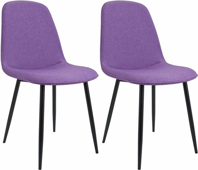 CLP Esszimmerstuhl 2er Set Maryam gepolstert mit schwarzem Metallgestell und Stoffbezug - Bild 1