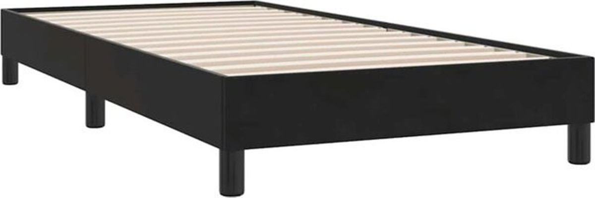 Vidaxl Polsterbett aus Samt und Holzwerkstoff in Schwarz, B/T/H: 90 x 220 x 223 cm - Bild 1