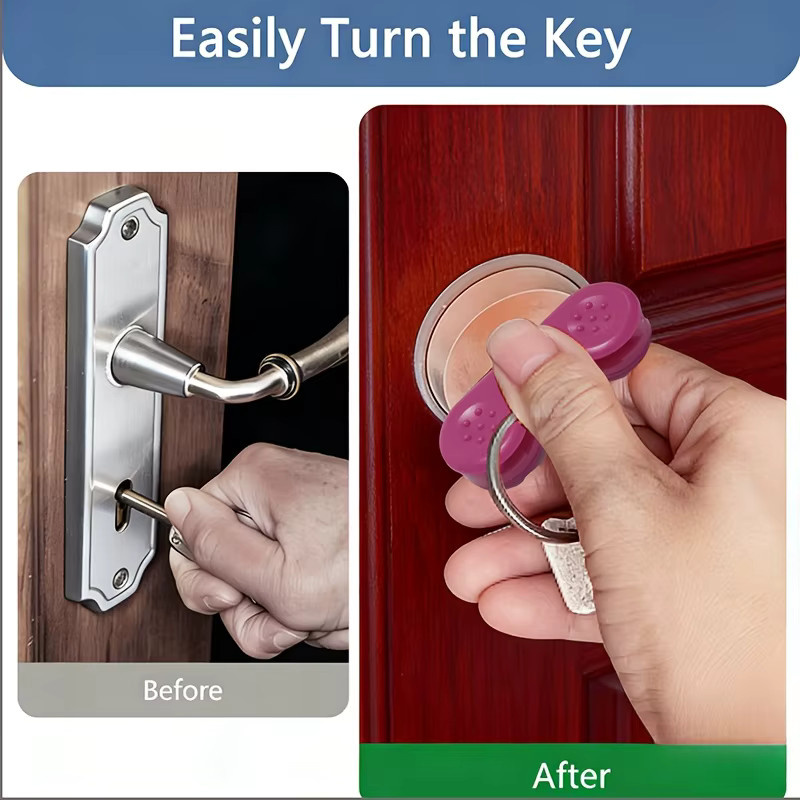 Easy Grip Key Turner drehbarer Schlüsselhalter aus Kunststoff in Rot für Senioren und Menschen mit Gelenkbeschwerden - Bild 4
