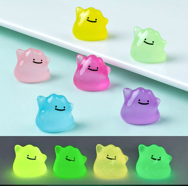 Bandai Pokémon Minifiguren, Ditto, 6-teiliges Set, mehrfarbig, leuchtet im Dunkeln - Bild 1