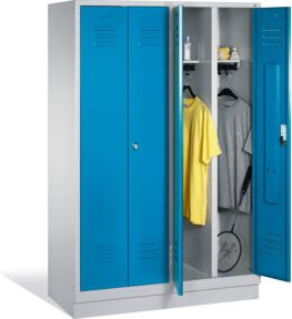 C+P Doppelspind Classic auf Sockel mit 4 Abteilen, Front Lichtblau und Korpus Lichtgrau, H x B x T: 180 x 119 x 50 cm - Bild 1