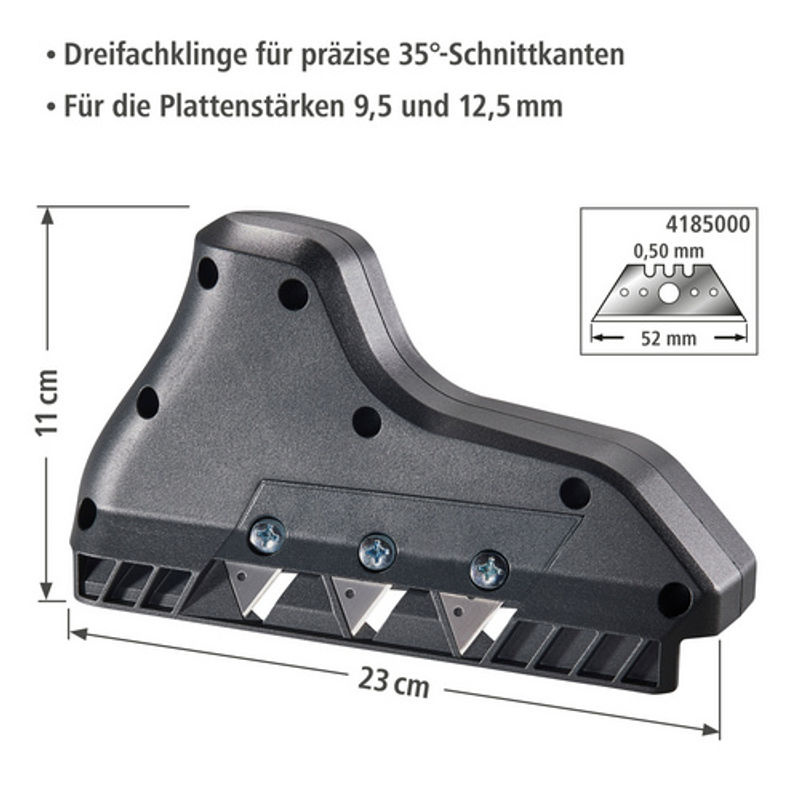 Wolfcraft 3-fach Kantenhobel in Anthrazit und Grau - Bild 2