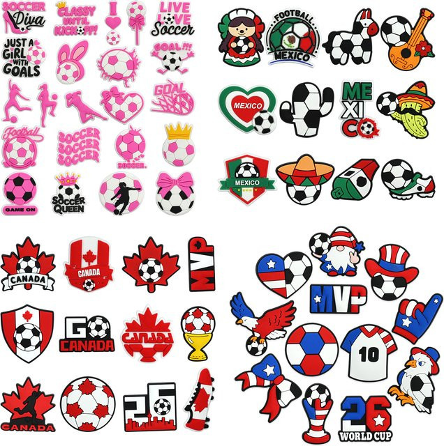 12-teiliges Fußball-Schuh-Charms-Set, PVC, Kinder - Bild 1