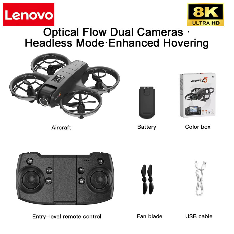 Lenovo VIVO YL3 GPS-Drohne in Schwarz mit 8K Professional HD 360 Grad Weitwinkel-Doppelkamera, 5G WIFI und bürstenlosem Motor inklusive intelligenter Hindernisvermeidung - Bild 3
