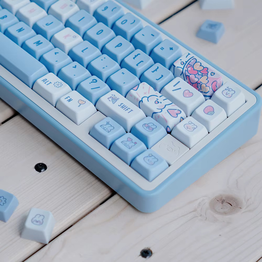 KPREPUBLIC Hasen-Tastenkappen mit Sublimationsdruck aus dickem PBT MDA für mechanische Tastaturen, Multicolor - Bild 5