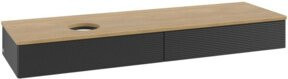 V&B Waschtischunterschrank Antao mit Frontstruktur in Eiche Honigbraun, B: 160 cm, T: 50 cm - Bild 1