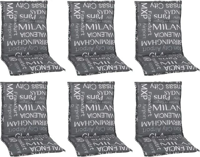 Beo Sitzauflage Niedriglehner Bellona 6er-Set in Grau aus Baumwolle und Polyester - Bild 1
