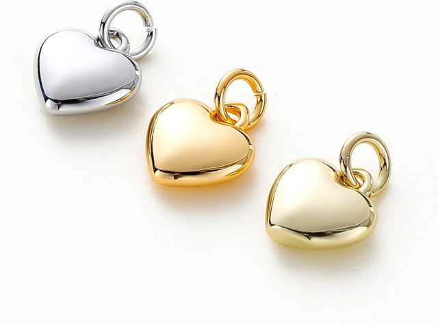 Herz Charme mit Sprung Ring, Gold, Anhänger für DIY - Bild 1