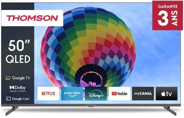 Thomson 50QG4S14 QLED Fernseher 50 Zoll in Schwarz mit 4K UHD, HDR 10 und Google TV - Bild 1