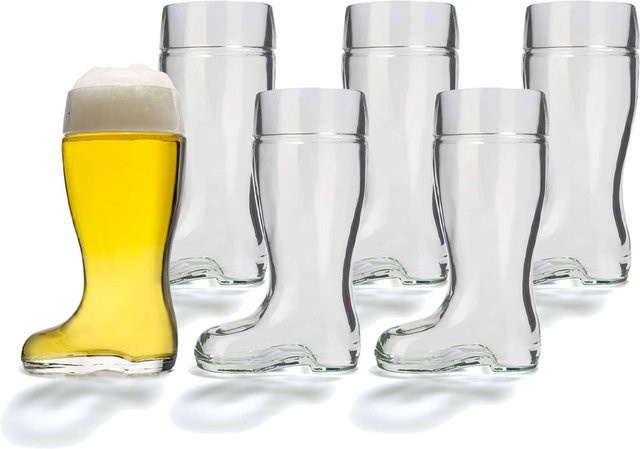 Stölzle Lausitz Biergläser Stiefel transparent 6er Set mit 1000 ml pro Glas - Bild 1