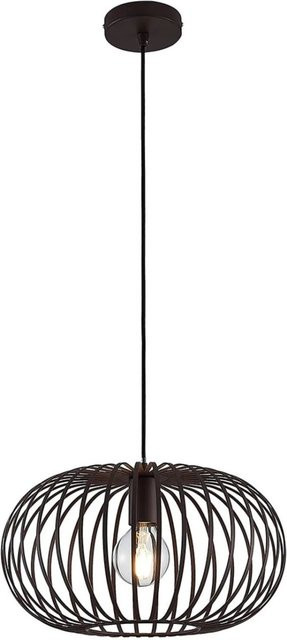 Lindby Pendelleuchte Nahele Retro Vintage Antik aus Metall in Kaffeebraun, 1-flammig E27 - Bild 1