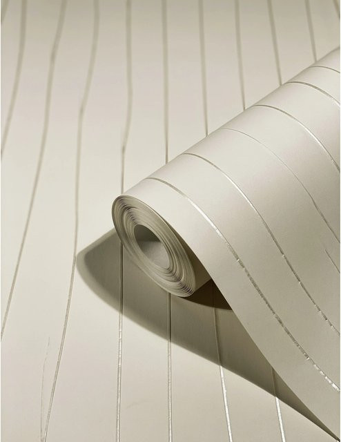 Marburg Vliestapete Crushed-Optik Streifen Modern Beige B: 0,7 m x L: 10,05 m - Bild 1