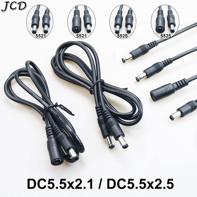 JCD DC Netzteil Adapterkabel Stecker auf Stecker in Schwarz mit 5,5 x 2,1 mm Anschluss - Bild 1