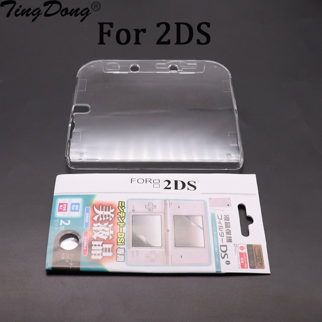 Transparente Kunststoff-Hartschale und Anti-Staub-Folie für Nintendo 2DS - Bild 1