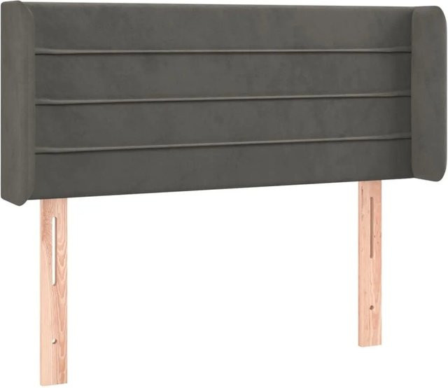 vidaXL Kopfteil mit Ohren aus Samt in Dunkelgrau, B/T/H: 83 x 16 x 78/88 cm - Bild 1