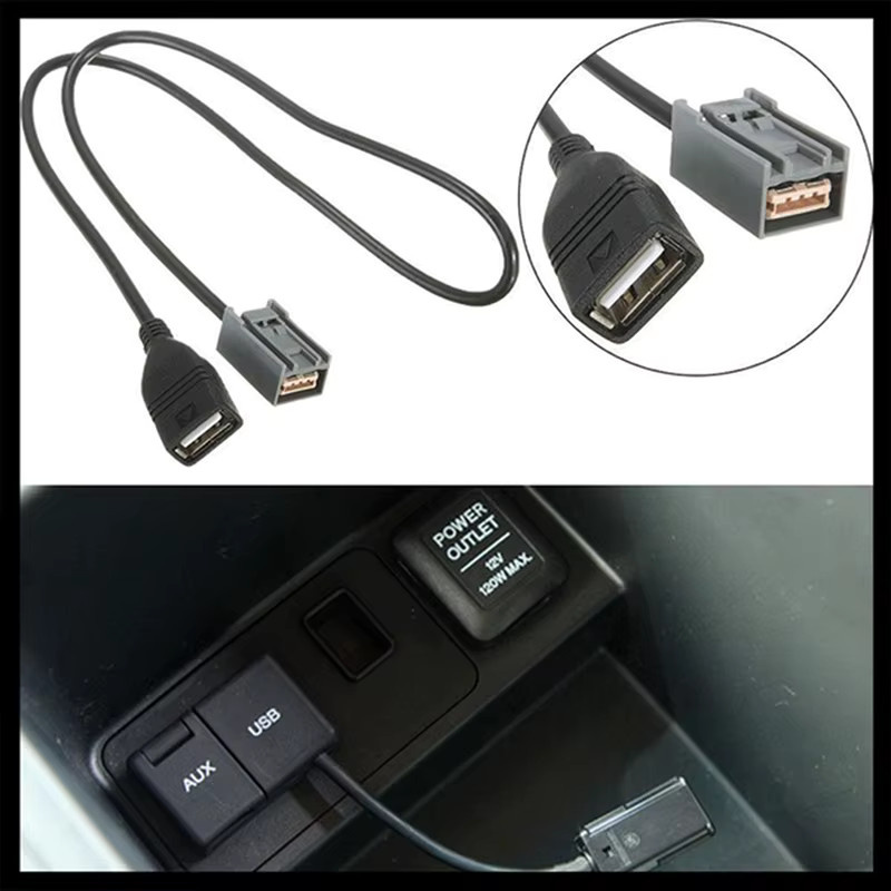 USB Kabel Adapter für Honda Civic, Jazz, CR-V, Accord und CR-Z (Baujahr 09-13) mit USB-A und 3,5 mm Klinke in Schwarz - Bild 4