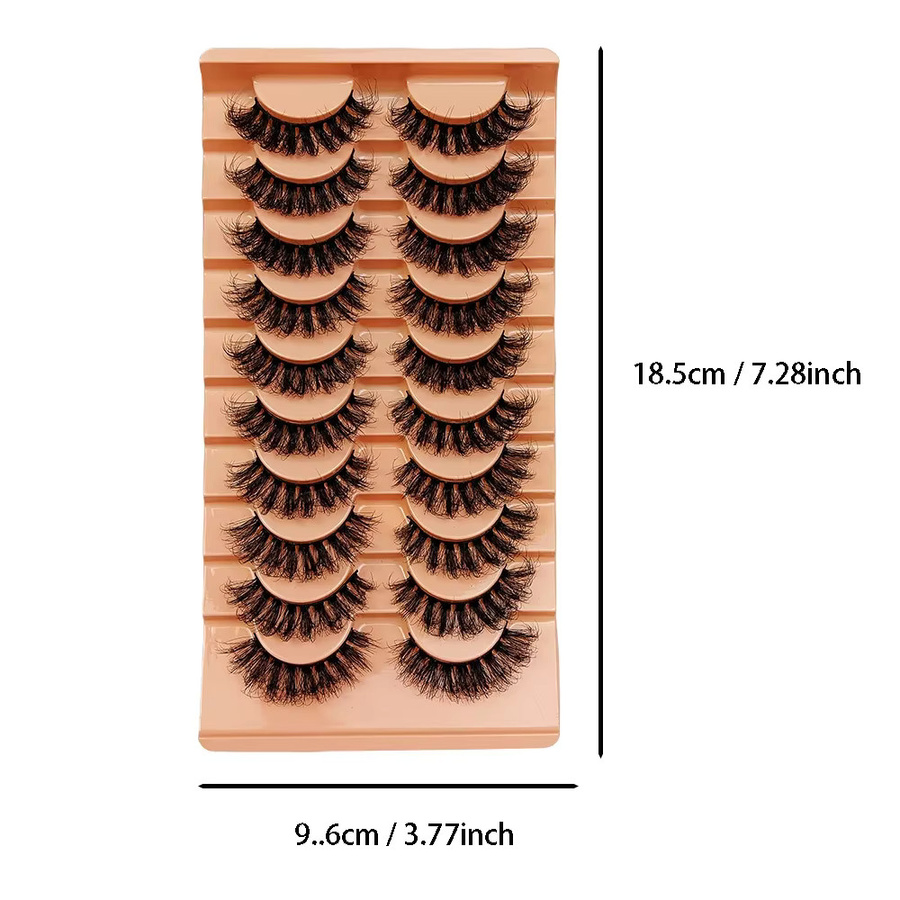 JIEFUXIN Künstliche Wimpern, 10 Paar, Unisex - Bild 5