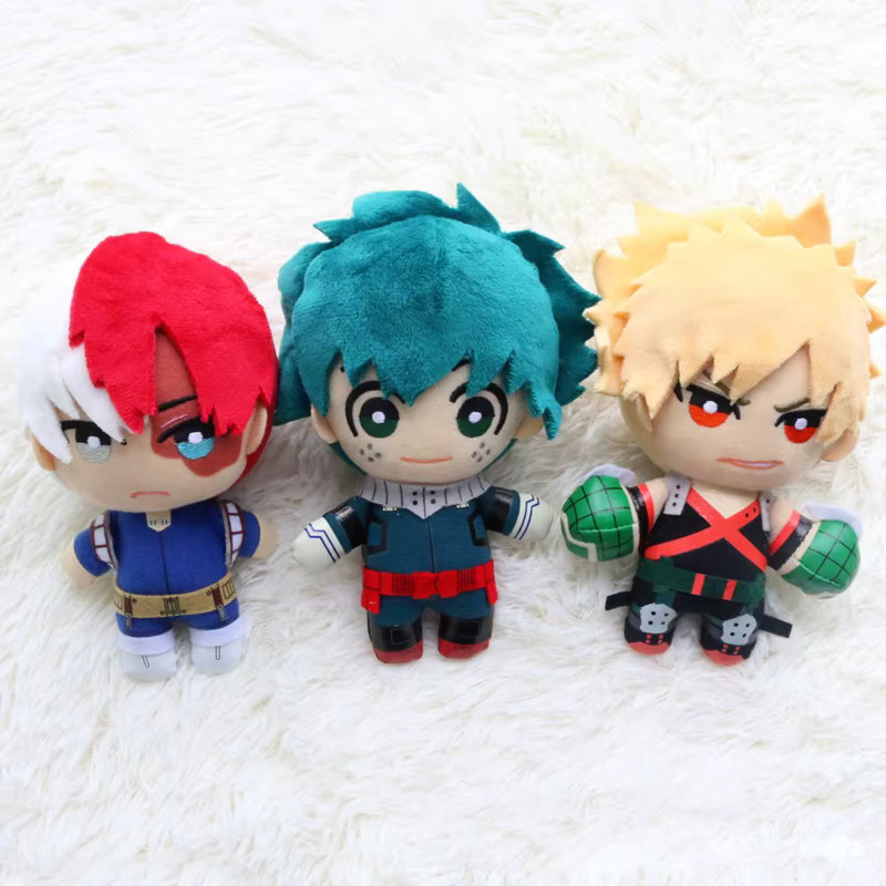 Bandai My Hero Academia Izuku Midoriya Katsuki Bakugou Shouto Todoroki, Plüsch-Anhänger, 15cm - Bild 1