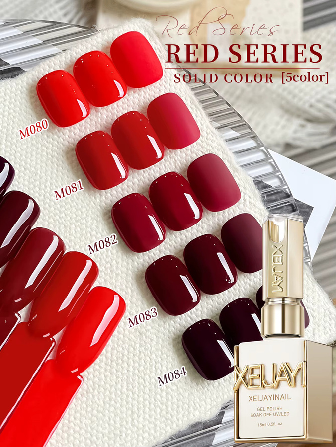 XEIJAYI Gel-Nagellack-Set Rote Serie, 15 ml, Glänzend - Bild 3