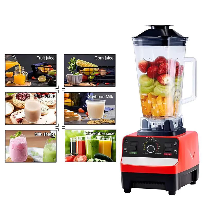 OWJHE 2-in-1 Standmixer mit 2000W für Smoothies, Eiscreme und Entsaften in Beige oder Rot - Bild 4