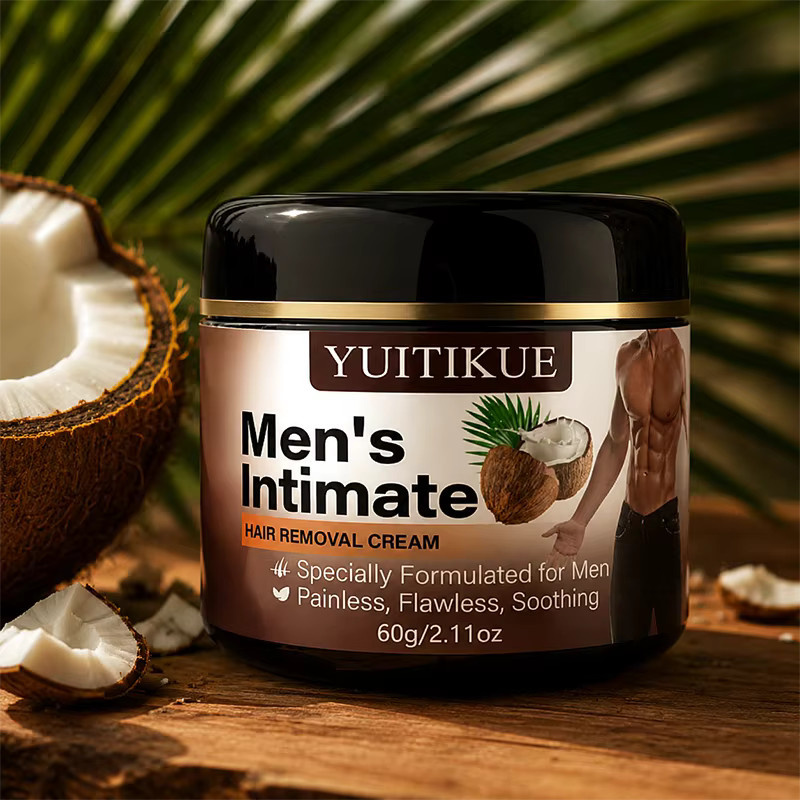 YUITIKUE Intim-Enthaarungscreme für Herren, Kokosnuss, 60 g - Bild 5
