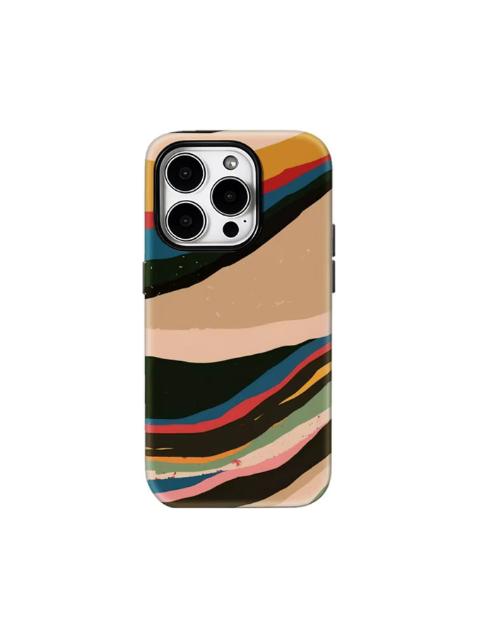 Bunte Wellen Handyhülle für Apple iPhone 11 bis iPhone 17 Pro Max Plus mit doppelschichtiger Rückseite in Multicolour - Bild 6