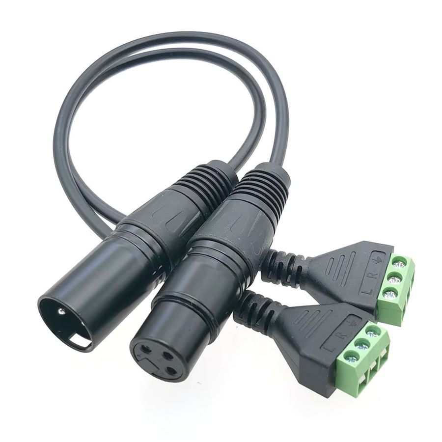BSN XLR 3-Pin Stecker auf 3-Pin Lötfreier Anschlussadapter in Schwarz für Mikrofon, Mischpult und Lautsprecher - Bild 2