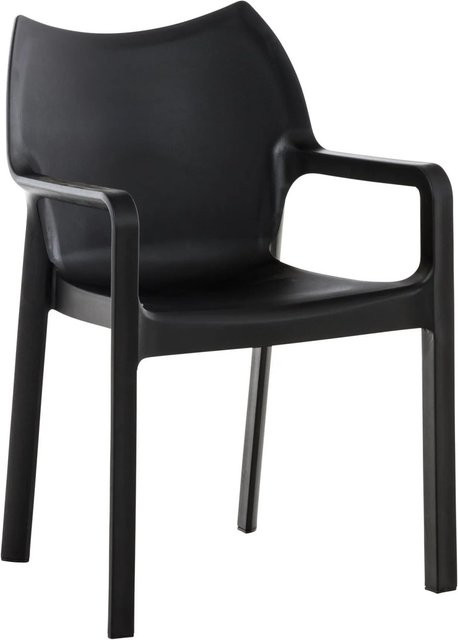 DELUKE Stuhl REWIU Esszimmerstuhl aus Kunststoff in Schwarz, H x B x T: 84 x 57 x 53 cm - Bild 1