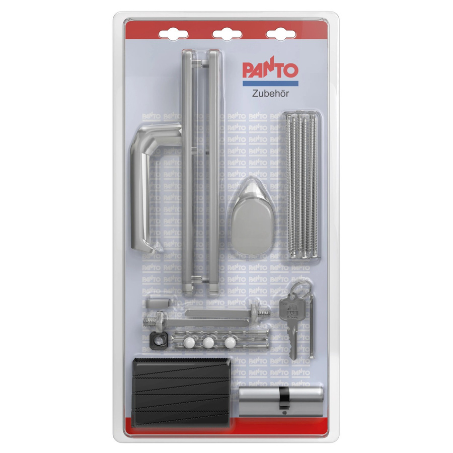 PANTO Griff-Set Wechselgarnitur in Silber aus Aluminium mit 92 mm Abstand - Bild 2