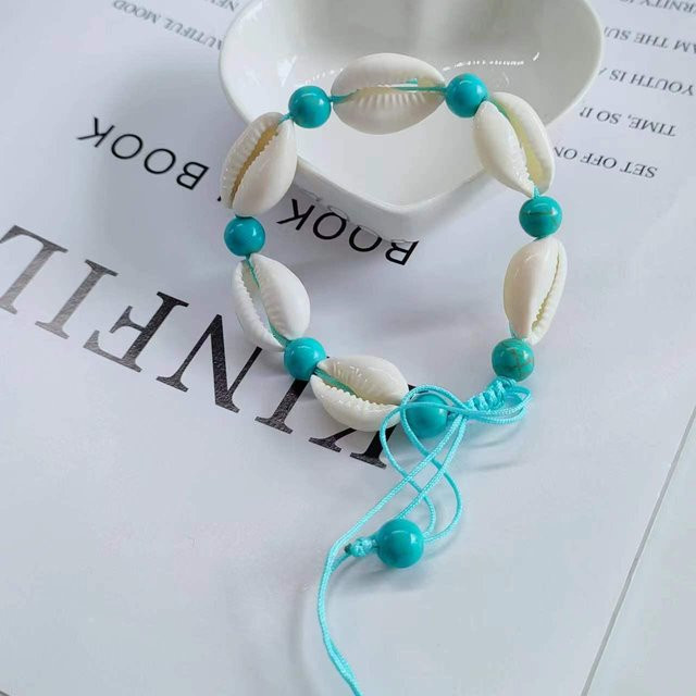 Armband, Muschelperlen, gewachste Kordel, gray, Damen - Bild 1