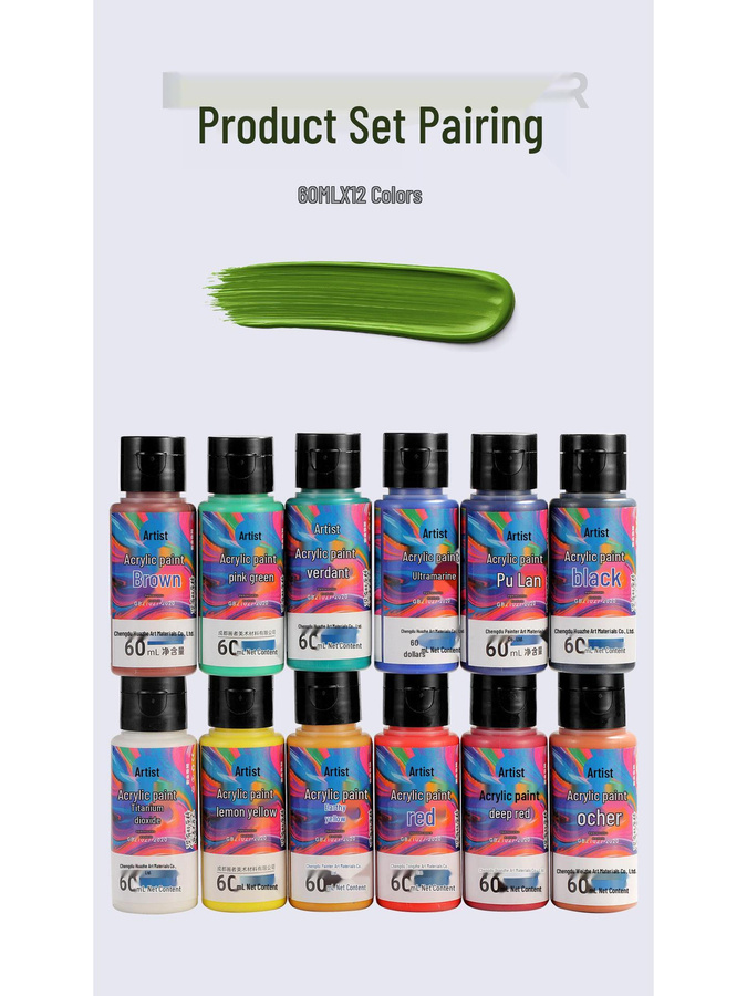 Take One Acrylfarben-Set mit 12 Farben für Kinder, 60 ml pro Farbe, Multicolour Texturmalerei DIY-Set mit mineralischen Pigmenten - Bild 3