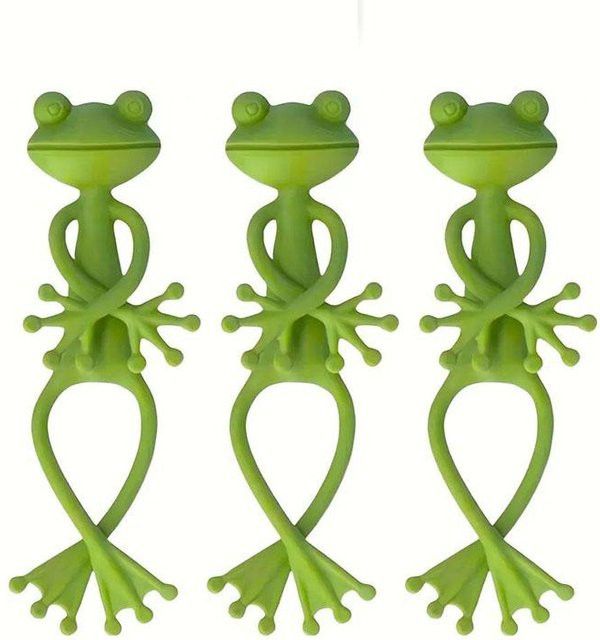 Fantasy Future Word Frosch Pflanzenständer aus Kunststoff, Grün, 3er-Set, B/T/H: 11,8 x 14,0 x 14,0 cm - Bild 1