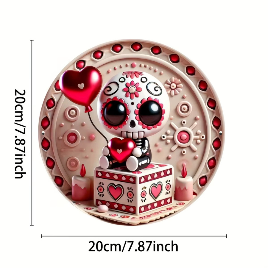 Potdemiel Zuckerschädel-Kranzschild Dia de los Muertos & Cinco de Mayo Dekoration, rund, Multicolour, Durchmesser: 20,3 cm - Bild 2