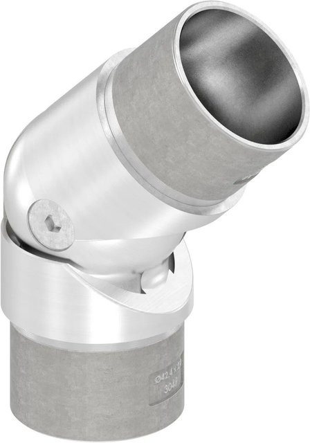 FeNau Gelenkstück aus V2A Edelstahl für Rohr 42,4 x 2,0 mm Kabeldurchführung in Silber - Bild 1
