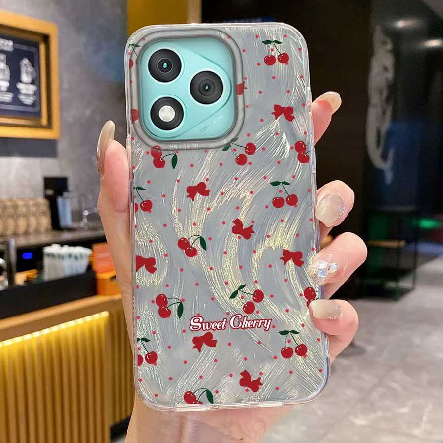 Handyhülle mit Kirschmuster und Mädchen-Design für Honor, Mehrfarbig - Bild 2
