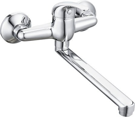 WELLWATER Spültisch-Einhebelmischer Molfetta aus Messing in Chrom Silber - Bild 1