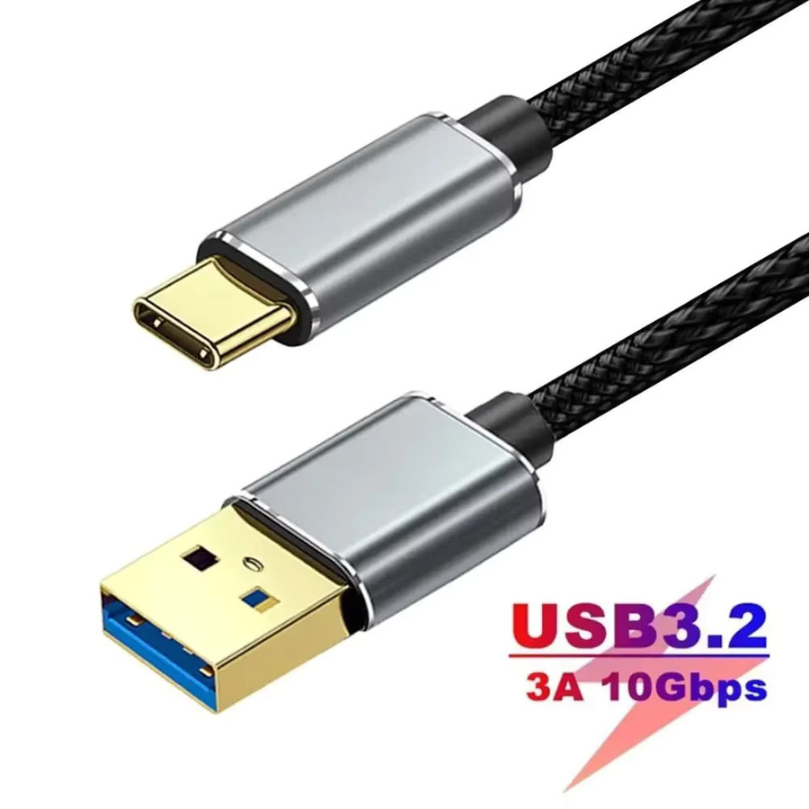 BSN USB-C Schnellladekabel USB 3.2 Gen2 mit 10 Gbit/s Datenübertragung, 60W PD und QC 3.0, Schwarz - Bild 2