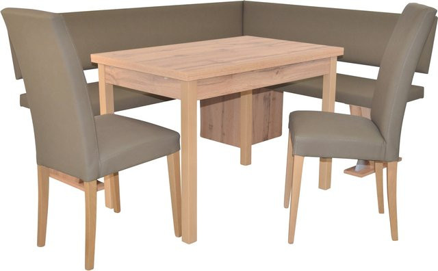 Möbel direkt online 4tlg. Eckbankgruppe mit Auszugsfunktion in Eiche-Nachbildung-Melamindekor, Schenkelmaß: 150 x 182 cm - Bild 1