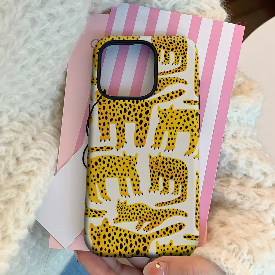 Handyhülle mit Gepardenmuster für Apple iPhone 17 16 15 14 13 12 11 Pro Max Plus in Multicolour mit doppelschichtiger Rückseite - Bild 3