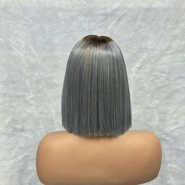 TOOCCI Bob-Perücke aus brasilianischem Rohhaar, 2 x 6 Spitzenverschluss, Damen - Bild 1