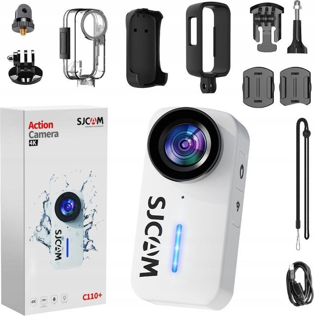 SJCAM C110+ Action-Kamera in Weiß mit 4K30FPS, 20MP, Wasserdicht und Wi-Fi - Bild 1