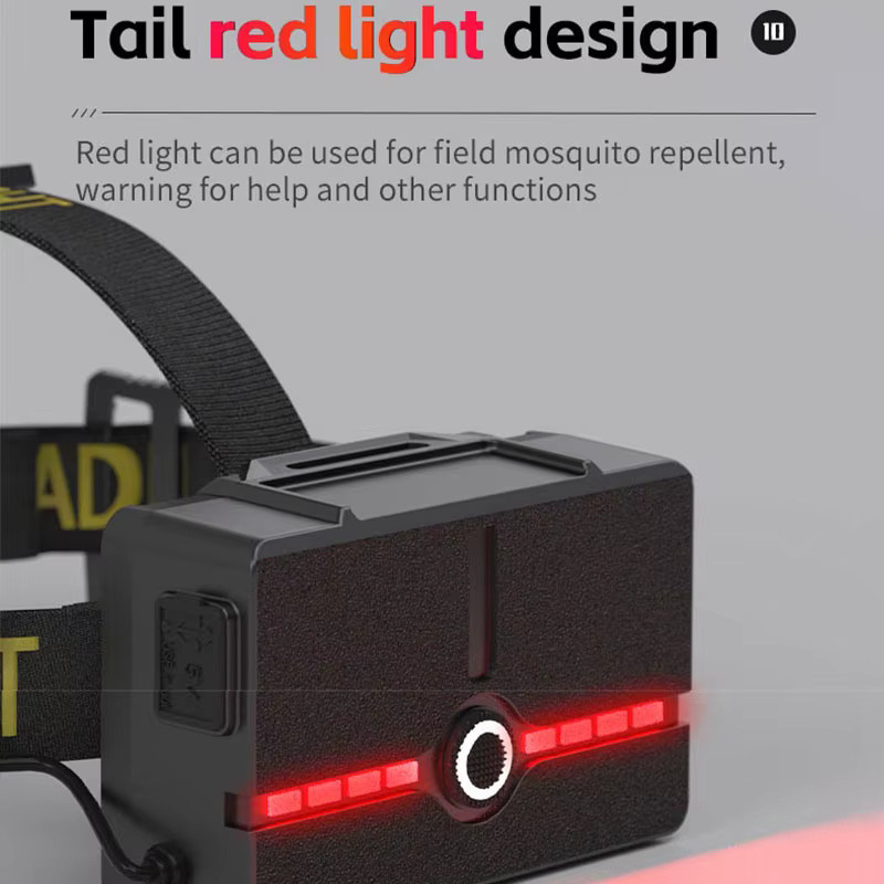 ESMARTER Wiederaufladbare High Power Sensor Scheinwerfer Kopf-Taschenlampe mit Bewegungssensor in Schwarz - Bild 4