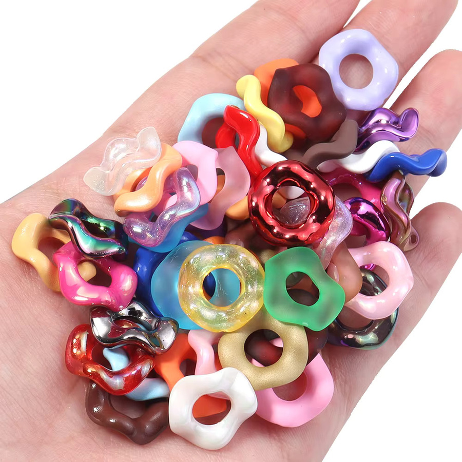 Louleur Perlen, Acryl, Donut Spacer, 16 mm, Candy Farbe - Bild 6