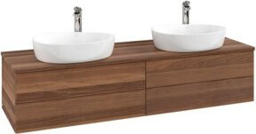 V&B Waschtischunterschrank Antao mit Frontstruktur, Farbe: Weiß, B: 160 cm, T: 50 cm - Bild 1