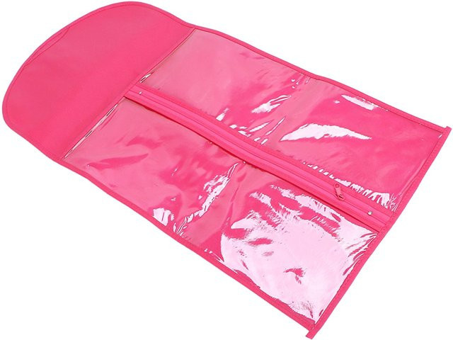 Koogeelife Perücken Aufbewahrungstasche für Haarverlängerungen, staubdicht und tragbar mit Reißverschluss, Farbe: Rot/Pink - Bild 1