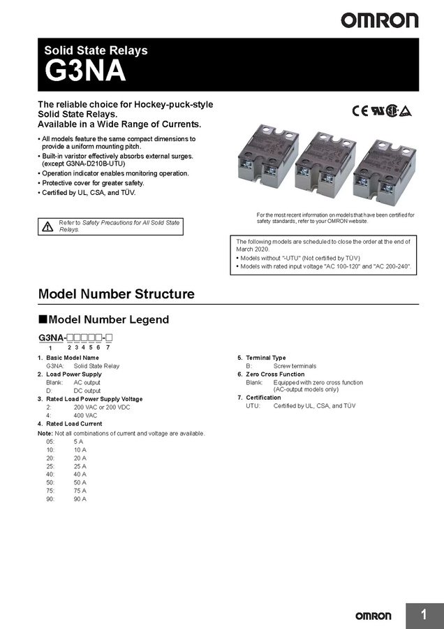 Omron Solid-State-Relais G3NA Serie D210B 275B-UTU - Bild 2